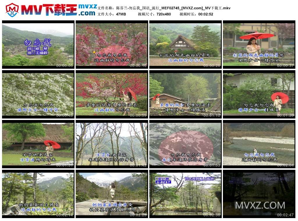 陈芬兰-勿忘我_国语_流行_MEF02745